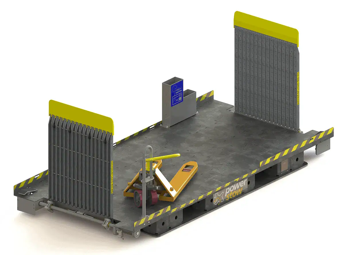 Power Stow HEA platform with integrated safety barriers